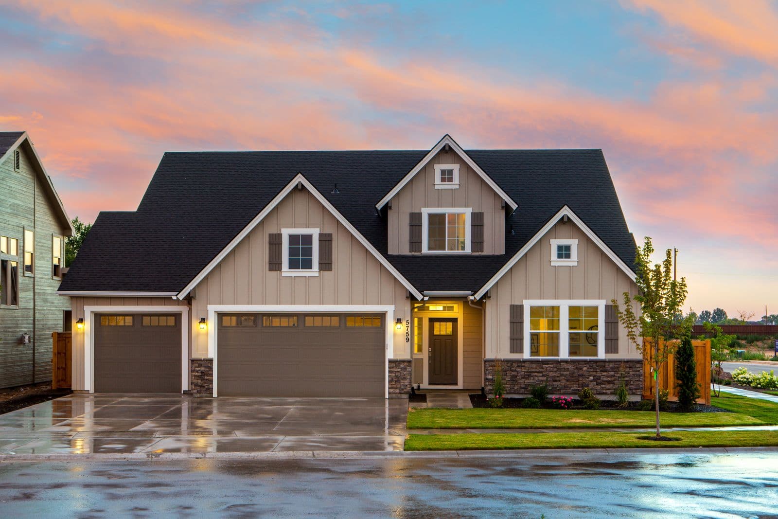 Craftsman-style single-family home at dusk, representative of Northern Virginia neighborhoods